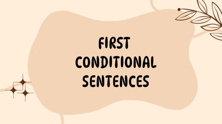 First Conditional Sentences