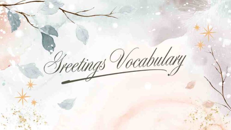 Greetings Vocabulary