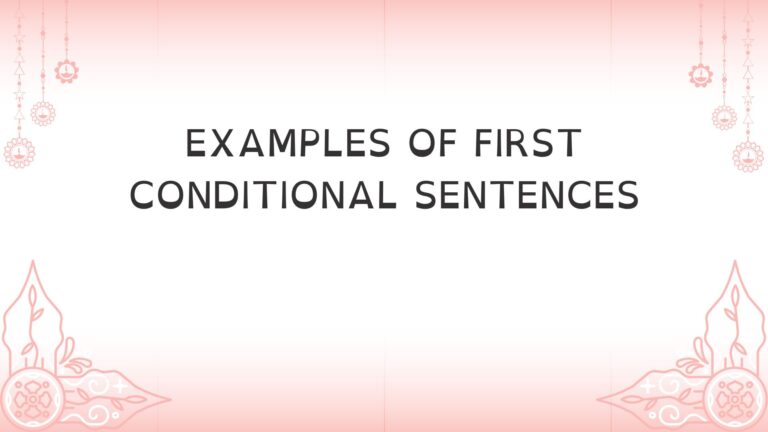 First Conditional