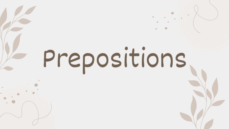 Prepositions
