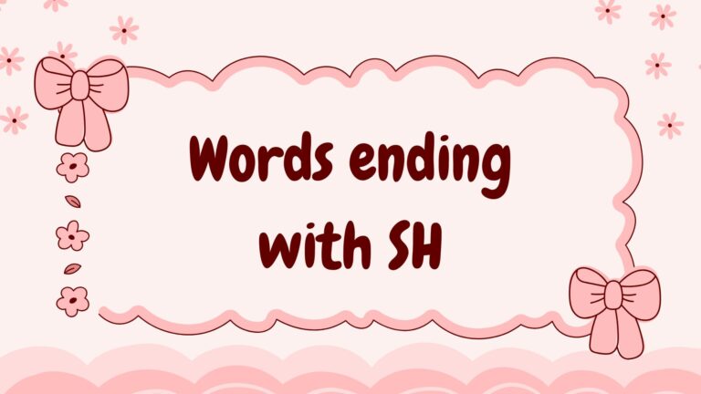 Words ending with sh