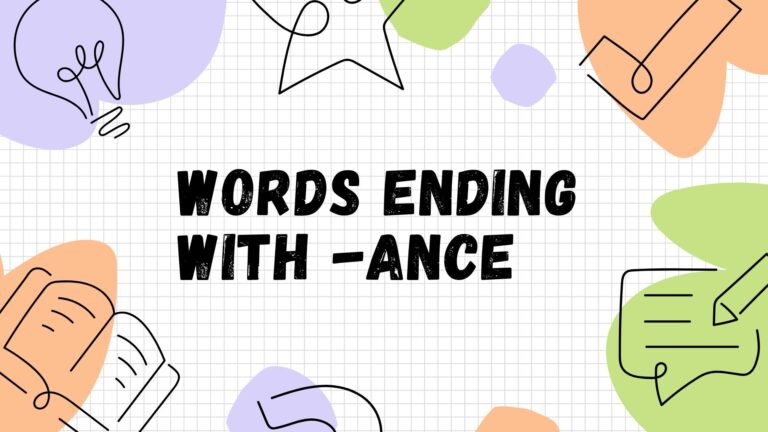 Words ending with ance